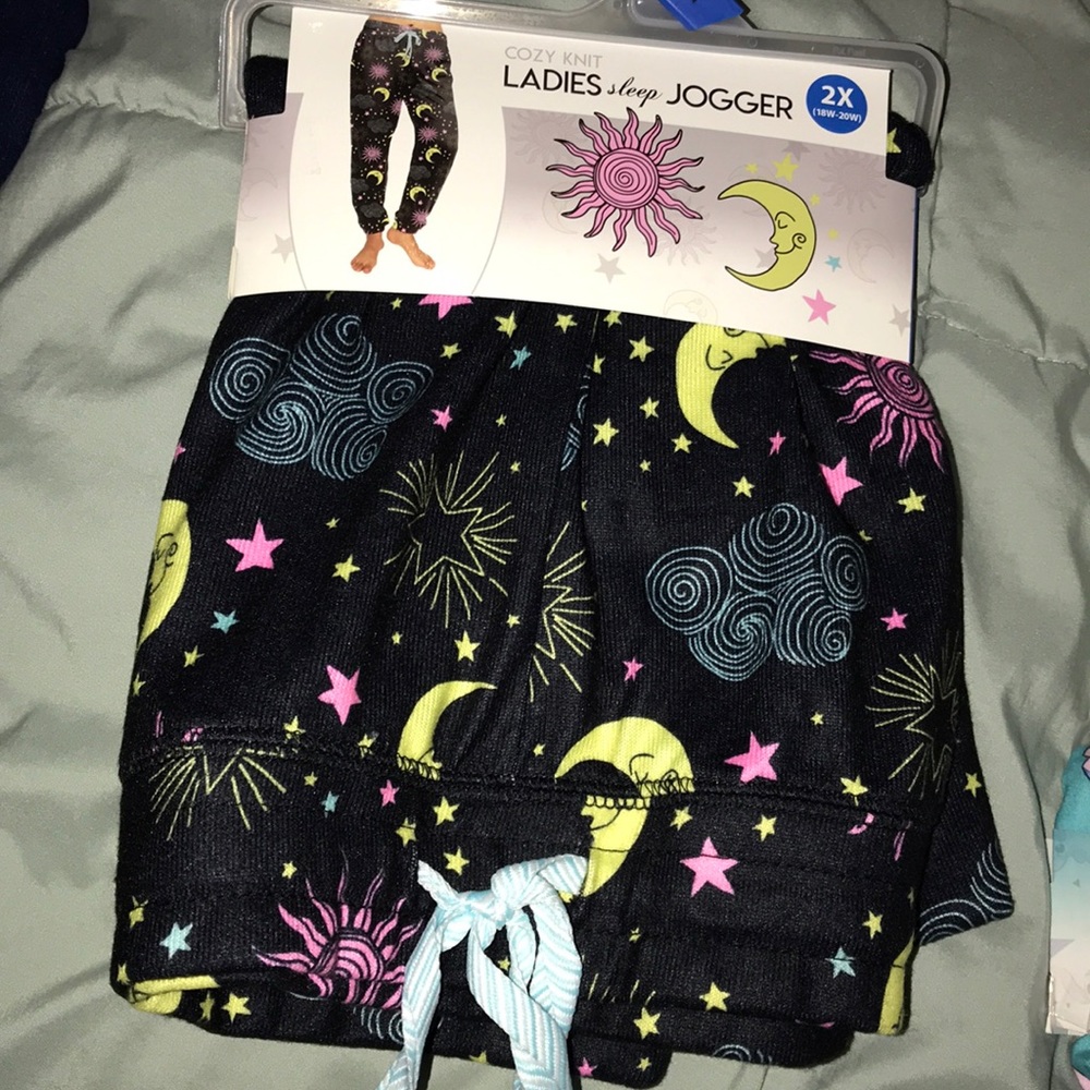 Ladies sleep jogger pajama pant sun & moon 2X new